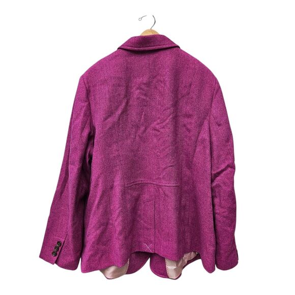 Talbots Pink Wool Blend Herringbone Classic Blazer Sz 22W Professional Career - Picture 2 of 8